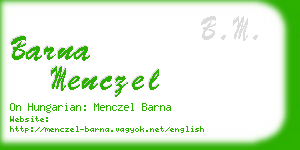 barna menczel business card